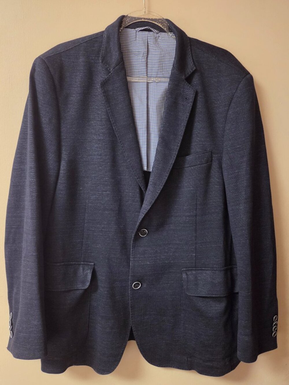 Flynt 42R Navy Blue Spicoli Linen Soft Shoulder Mens Blazer Jacket Sport Coat